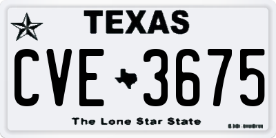 TX license plate CVE3675