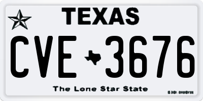 TX license plate CVE3676