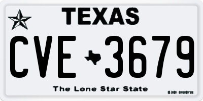 TX license plate CVE3679
