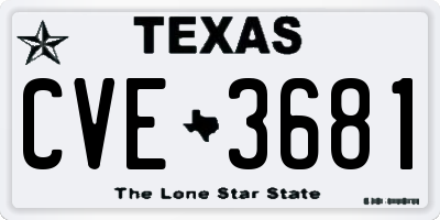 TX license plate CVE3681