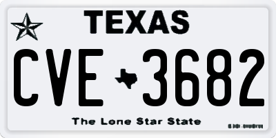 TX license plate CVE3682
