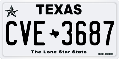 TX license plate CVE3687