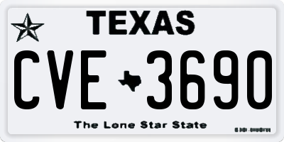 TX license plate CVE3690