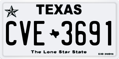 TX license plate CVE3691