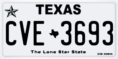 TX license plate CVE3693