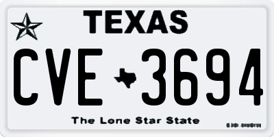 TX license plate CVE3694
