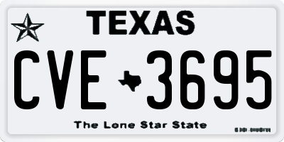 TX license plate CVE3695