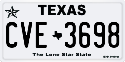 TX license plate CVE3698