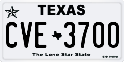 TX license plate CVE3700