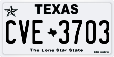 TX license plate CVE3703