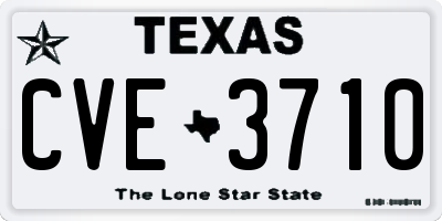 TX license plate CVE3710