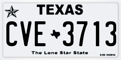 TX license plate CVE3713