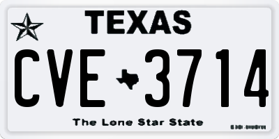 TX license plate CVE3714