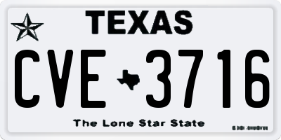 TX license plate CVE3716