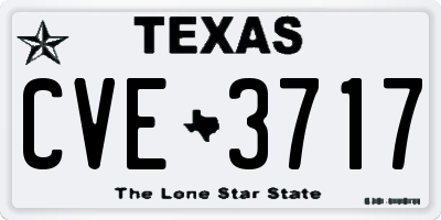 TX license plate CVE3717