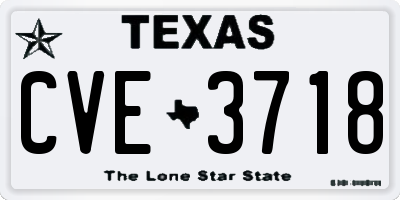 TX license plate CVE3718