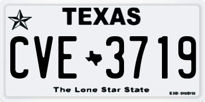 TX license plate CVE3719