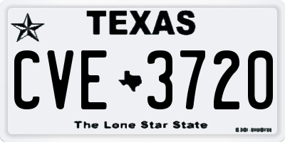 TX license plate CVE3720