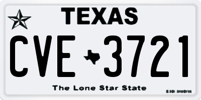 TX license plate CVE3721