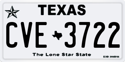 TX license plate CVE3722