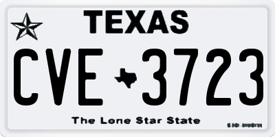 TX license plate CVE3723