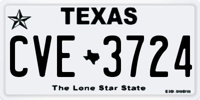 TX license plate CVE3724