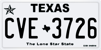 TX license plate CVE3726