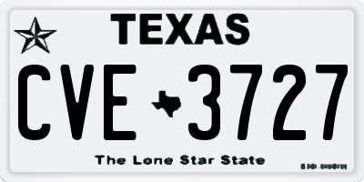 TX license plate CVE3727
