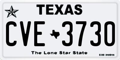 TX license plate CVE3730