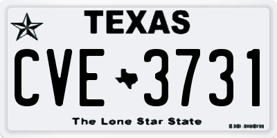 TX license plate CVE3731