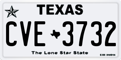 TX license plate CVE3732