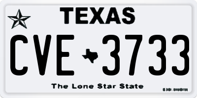 TX license plate CVE3733