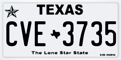 TX license plate CVE3735