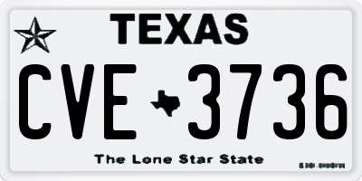 TX license plate CVE3736
