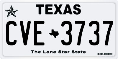 TX license plate CVE3737