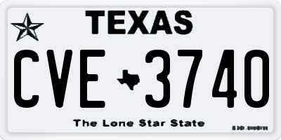 TX license plate CVE3740