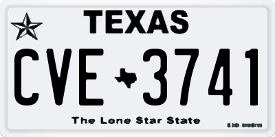 TX license plate CVE3741