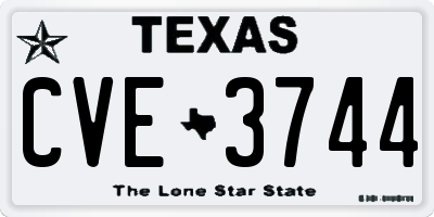 TX license plate CVE3744