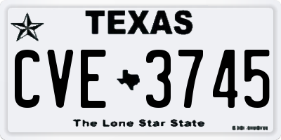 TX license plate CVE3745