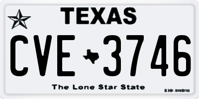 TX license plate CVE3746