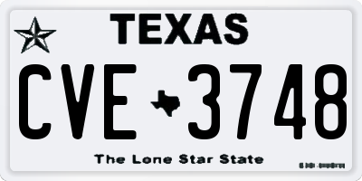 TX license plate CVE3748