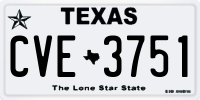 TX license plate CVE3751