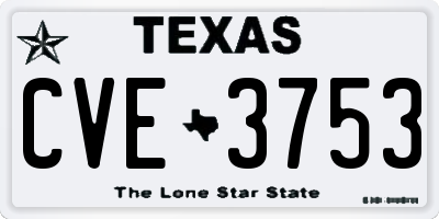 TX license plate CVE3753