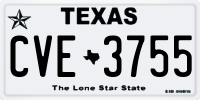 TX license plate CVE3755
