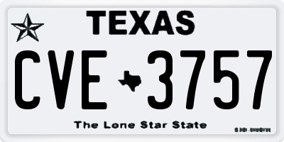 TX license plate CVE3757