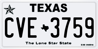 TX license plate CVE3759