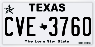 TX license plate CVE3760