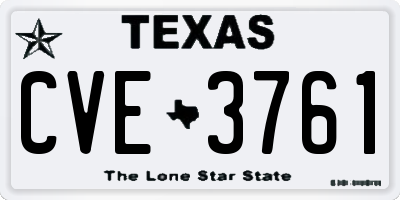TX license plate CVE3761