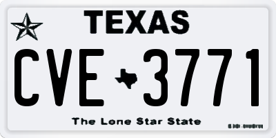TX license plate CVE3771
