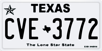 TX license plate CVE3772